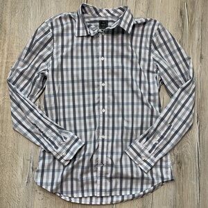 Gap Non Iron Slim Fit Button Down Shirt Grey Sz L